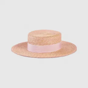 古驰/Gucci 米色和粉色条纹拉菲草宽边帽 747979-4HAYP-9772