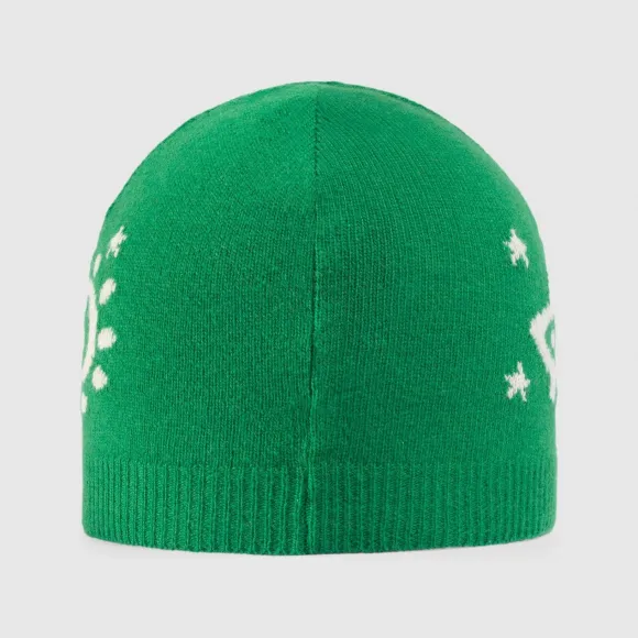 古驰/Gucci 儿童嵌花羊毛帽 748423-4K206-3178