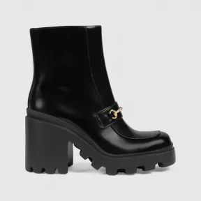 古驰/Gucci 黑色皮革饰马衔扣女靴 750589-AACAT-1000