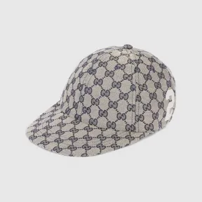 古驰/Gucci 米色和蓝色GG棉质帆布棒球帽 751400-4HA0L-4077