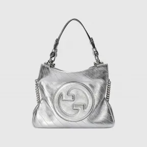 古驰/Gucci 银色皮革Gucci Blondie系列小号托特包 751518-AACBO-8106
