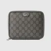 古驰/Gucci 灰色和黑色Supreme帆布Ophidia系列GG数据线收纳包 751609-UULBN-1244