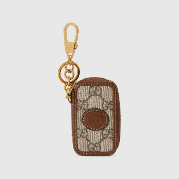 古驰/Gucci 米色和乌木色Supreme帆布GG汽车遥控钥匙包 751614-92TCG-8563
