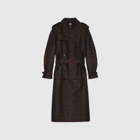 古驰/Gucci 黑色和橙色斜纹互扣式双G风衣 752161-Z8BJN-1565