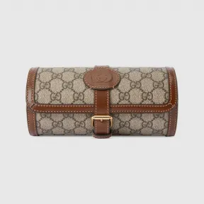 古驰/Gucci 米色和乌木色Supreme帆布GG腕表盒 752464-92TCG-8563