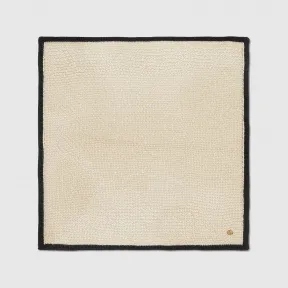 古驰/Gucci 象牙白色针织真丝口袋方巾 753498-4GABO-9260