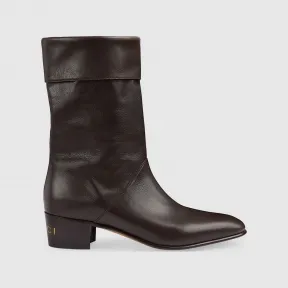 古驰/Gucci 棕色皮革男士高跟靴 759472-AACAI-2140