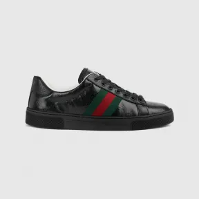 古驰/Gucci 黑色GG水晶Gucci Ace系列饰织带女士运动鞋 760774-FACRF-1163