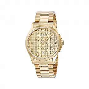 古驰/Gucci G-Timeless系列 金色PVD不锈钢 石英机芯 中性表 YA126461