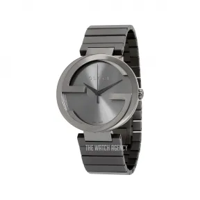 古驰/Gucci Interlocking G系列 灰色PVD不锈钢 石英机芯 男表 YA133210