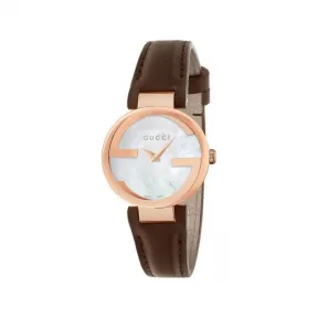 古驰/Gucci Interlocking系列 镀金 自动机械机芯 女表 YA133516