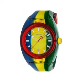 古驰/Gucci FEATURES系列 透明的多层网状尼龙 石英机芯 男表 YA137114