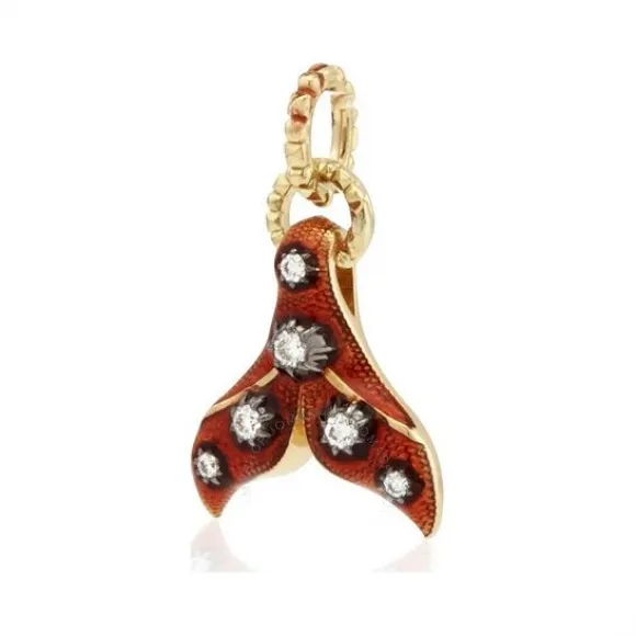 古驰/Gucci 18k 金钻石和红色珐琅吊饰 YBG52510200200U