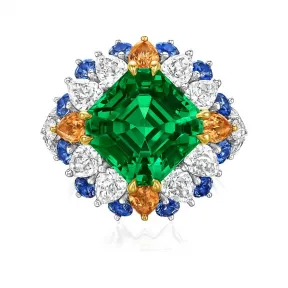 海瑞温斯顿/HarryWinston Winston Candy沙弗莱石戒指，搭配蓝宝石、锰铝榴石和钻石 620005