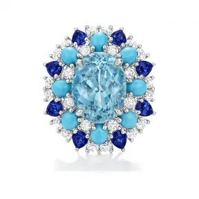 海瑞温斯顿/HarryWinston Winston Candy帕拉伊巴碧玺戒指，搭配蓝宝石、绿松石和钻石 683429