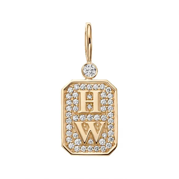 海瑞温斯顿/HarryWinston Charms HW Logo黄金钻石坠饰 CMDYRDPALOG