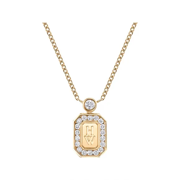 海瑞温斯顿/HarryWinston HW Logo黄18K金钻石坠饰 PEDYRD16HWL