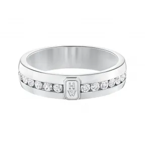 海瑞温斯顿/HarryWinston HW Logo白金钻石戒指 WBDWRDLGHWL