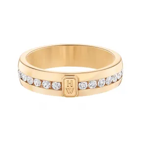 海瑞温斯顿/HarryWinston HW Logo黄金钻石戒指 WBDYRDLGHWL