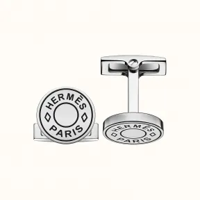 爱马仕/Hermes 黑色 Licol Reverse袖扣 H052068FP03