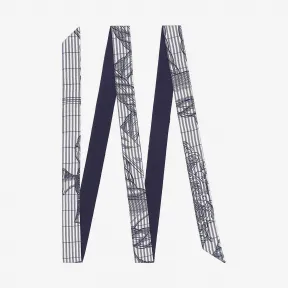 爱马仕/Hermes 蓝色 “骏马骑士”Twillon长丝巾 H053259S_02