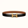 爱马仕/Hermes H 雕纹皮带扣&双面皮腰带32毫米 H064540CC06-H073967CAAA110