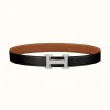 爱马仕/Hermes H 雕纹皮带扣&双面皮腰带32毫米 H064540CK05-H073967CAAA080
