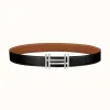 爱马仕/Hermes 方块H皮带扣&双面皮腰带32毫米 H066050CK05-H073967CAAA115