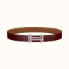 爱马仕/Hermes 方块H皮带扣&双面皮腰带32毫米 H066050CK05-H073967CAAX085