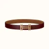 爱马仕/Hermes 方块H皮带扣&双面皮腰带32毫米 H066050CP2K-H073967CAAX085