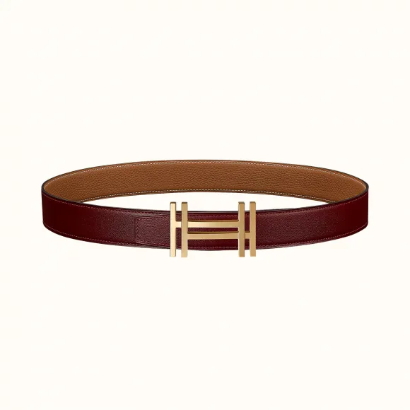 爱马仕/Hermes 方块H皮带扣&双面皮腰带32毫米 H066050CP2K-H073967CAAX100