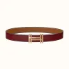 爱马仕/Hermes 方块H皮带扣&双面皮腰带32毫米 H066050CP2K-H075394CAAC105