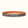 爱马仕/Hermes H d'Ancre皮带扣&双面皮腰带32毫米 H077931CK05-H075394CAAX095