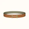 爱马仕/Hermes H d'Ancre皮带扣&双面皮腰带38毫米 H077938CP2K-H075387CAAI100