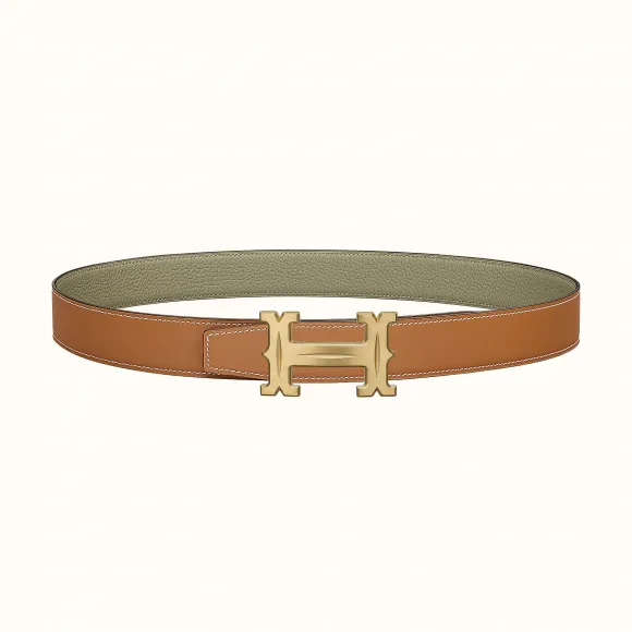 爱马仕/Hermes Farwest皮带扣&双面皮腰带32毫米 H081655CUZ3-H073996CAAG090