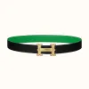 爱马仕/Hermes Farwest皮带扣&双面皮腰带32毫米 H081655CUZ3-H074504CAAF095