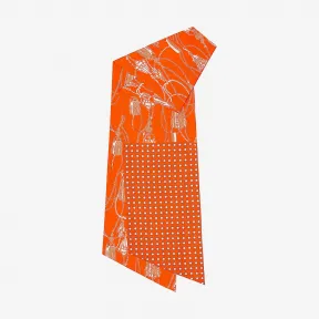 爱马仕/Hermes 蓝色 “绦边”Maxi Twilly cut长丝巾 H093355S_13