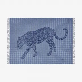 爱马仕/Hermes 蓝色 Leosquare毛毯 H103026M_03
