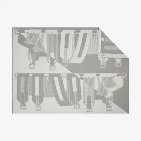 爱马仕/Hermes 米色 “马鞍腹带”毛毯 H103031M_01