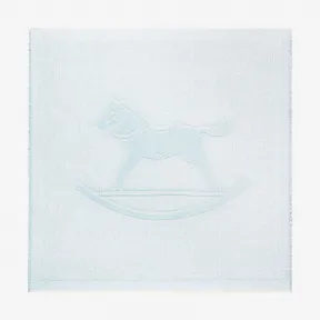 爱马仕/Hermes 蓝色 Cheval a Bascule毛毯 H103135M_02