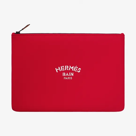 爱马仕/Hermes 黄色 “Hermès Bain羽冠捷豹”Neobain收纳包，大号 H103161M_03