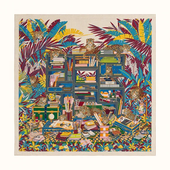 爱马仕/Hermes “十二花豹”140厘米披肩 H243762S-04