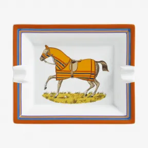 爱马仕/Hermes 黄色 Chevaux a la couverture 2烟灰缸 H300006M_01