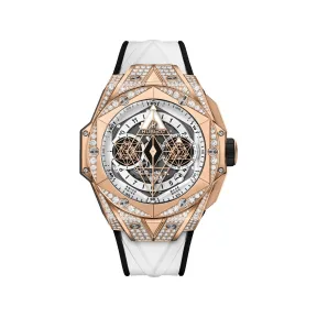 宇舶/Hublot Big Bang系列 缎面及抛光18K王金镶嵌172颗钻石 45 毫米 男表 418.OX.2001.RX.1604.MXM20