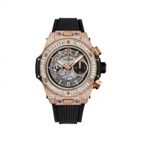 宇舶/Hublot Big Bang系列 缎面及抛光18K王金镶嵌162颗钻石，重约1.1克拉 44 毫米 男表 421.OX.1180.RX.0904