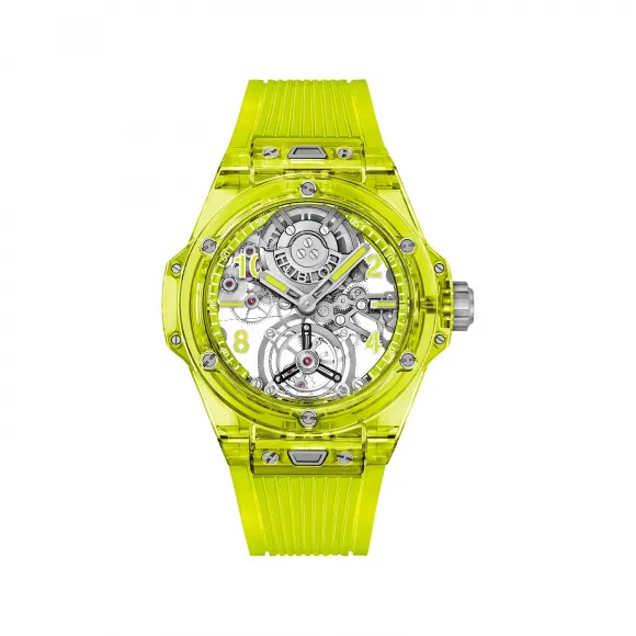 宇舶/Hublot Big Bang系列 44MM 抛光及微珠喷砂霓虹黄Saxem 自动机械机芯 男表 429.JY.0120.RT