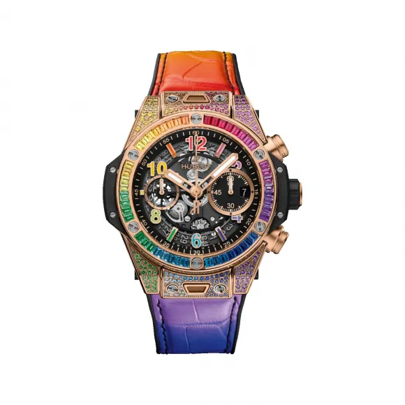 宇舶/Hublot Big Bang系列 42MM 缎面及抛光18K王金镶嵌170颗彩色宝石 自动机械机芯 男表 441.OX.1118.LR.0999