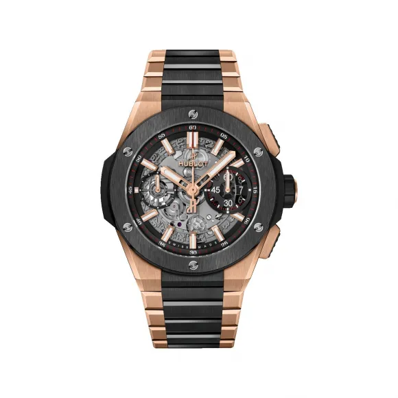 宇舶/Hublot Big Bang系列 42MM 缎面及抛光18K王金和陶瓷 自动机械机芯 男表 451.OM.1180.OM