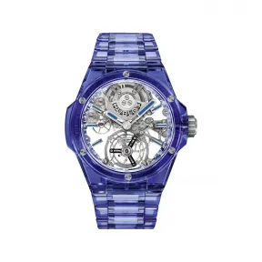 宇珀/Hublot Big Bang系列 43MM 抛光蓝色蓝宝石水晶 自动机械机芯 男表 455.JL.0120.JL