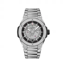 宇珀/Hublot Big Bang系列 40MM 抛光钛金属，镶嵌128颗钻石 自动机械机芯 男表 456.NX.0170.NX.3704